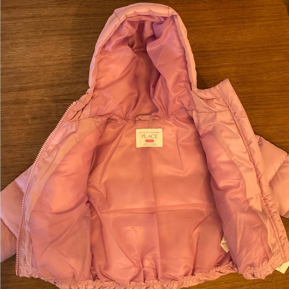 New! Children’s Place 18-24 month Water Resistant Pink Coat with hood.